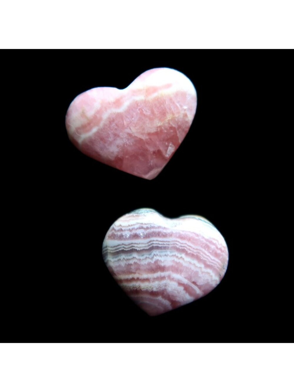 Rhodochrosite Heart Cabochon Pair Crystal Love Layout Pink Gemstones